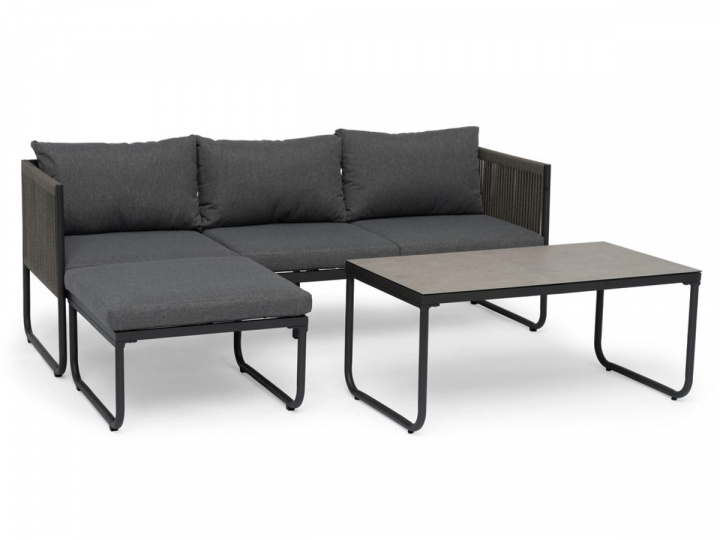 Hamnborg loungegrupp - grå i gruppen Utemöbler / Loungemöbler / Loungegrupper hos Sommarboden i Höllviken AB (4014203005)