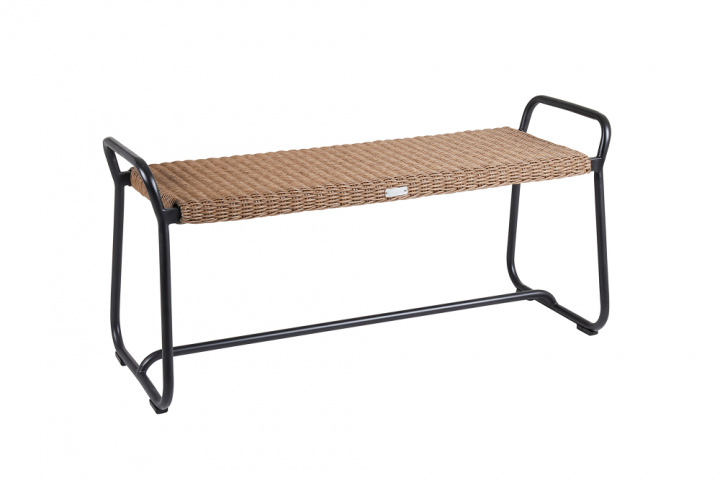 Midway bänk 110x36 cm - svart/ljusbrun i gruppen Utemöbler / Material / Konstrottingmöbler / Övrigt - Konstrottingmöbler hos Sommarboden i Höllviken AB (4039-8-61)