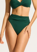 High Waist Wrap Front bikinitrosa - evergreen