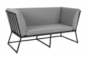 Vence 2-sits soffa - svart/pearl grey dyna