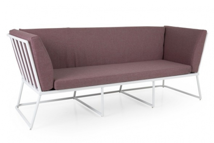 Vence 3-sits soffa - vit/peony dyna i gruppen Utemöbler / Material / Aluminiummöbler / Lounge - Aluminiummöbler hos Sommarboden i Höllviken AB (4073-05-201)