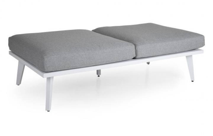 Villac 2-sits soffa - vit/grå dyna i gruppen Utemöbler / Material / Aluminiummöbler / Lounge - Aluminiummöbler hos Sommarboden i Höllviken AB (4082-05-07)