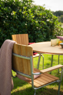 Sandhamn fåtölj, 4-pack - galvaniserat stål/teak