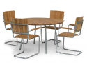 Sandhamn fåtölj, 4-pack - galvaniserat stål/teak