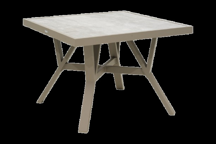 Samvaro soffbord hög, 90x90 H65 cm - khaki/glas i gruppen Utemöbler / Loungemöbler / Loungemoduler / Soffbord & Sidobord - Loungemoduler hos Sommarboden i Höllviken AB (41470-21-21)