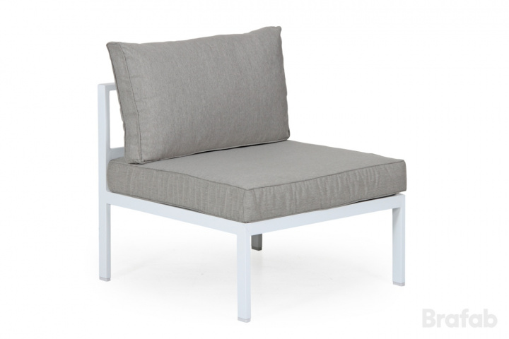 Leone mittdel - vit/ grå dyna i gruppen Utemöbler / Loungemöbler / Loungegrupper / Bygg själv hos Sommarboden i Höllviken AB (4204-50-76)