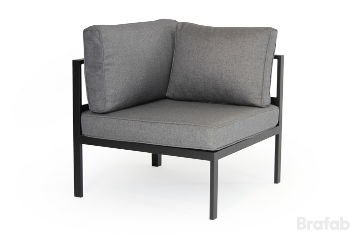 Leone hörndel - svart/ grå dyna i gruppen Utemöbler / Loungemöbler / Loungegrupper / Bygg själv hos Sommarboden i Höllviken AB (4205-80-72)