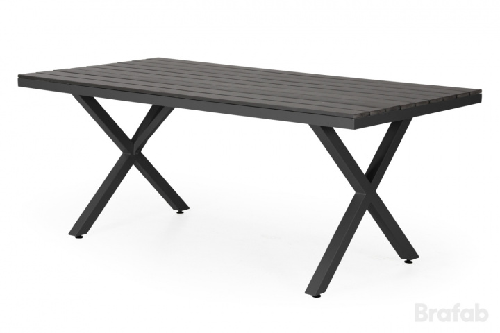 Leone matbord 200x100 cm - svart matt/grå i gruppen Utemöbler / Material / Aluminiummöbler hos Sommarboden i Höllviken AB (4217-80-7)