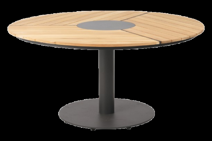 Peace Wood bord Ø 150 H73 cm - antracit/teak i gruppen Utemöbler / Bord / Matbord hos Sommarboden i Höllviken AB (4306-73-T-deal)