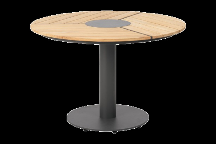 Peace Wood bord Ø 110 H73 cm - antracit/teak i gruppen Utemöbler / Material / Teakmöbler / Matbord - Teakmöbler hos Sommarboden i Höllviken AB (4307-73-T)