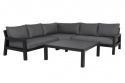 Stettler 2-sits soffa höger - svart/charcoal dyna