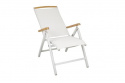 Andy positionsstol - light grey/offwhite teak