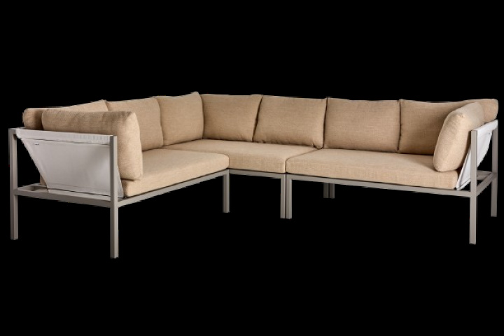 Allie hörnsoffa - khaki/barley dyna i gruppen Utemöbler / Loungemöbler / Loungegrupper / Färdiga paket hos Sommarboden i Höllviken AB (4606-21-267)