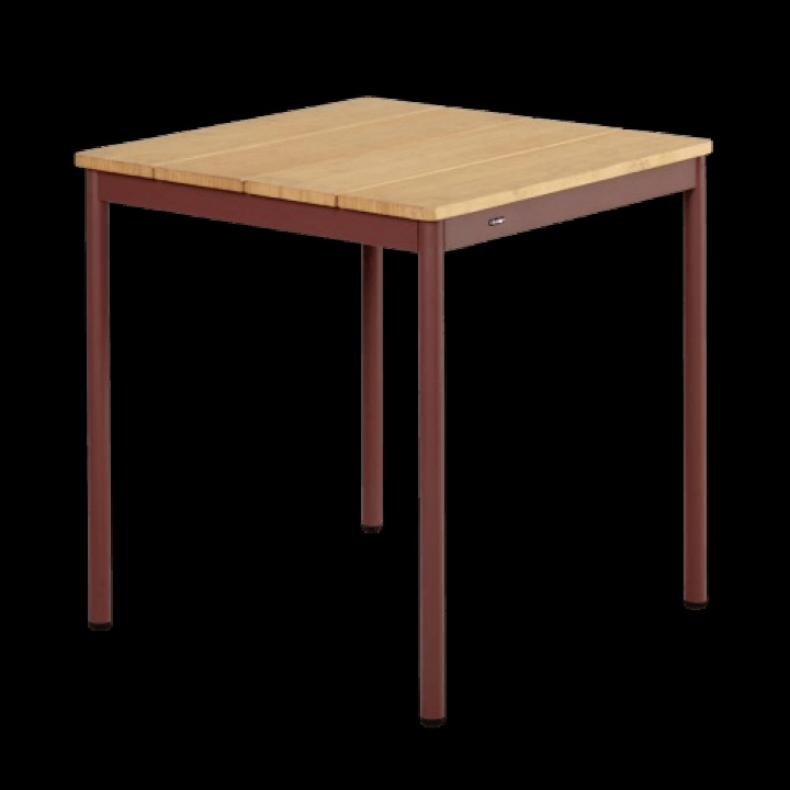 Nox Bistro cafébord 70x70 H73 cm - zin red/bambu i gruppen Utemöbler / Bord / Cafébord hos Sommarboden i Höllviken AB (4645B-48)