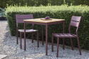 Nox Bistro cafébord 70x70 H73 cm - zin red/bambu