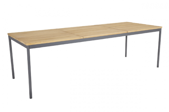 Nox matbord 238x90 H73 cm - antracit/teak i gruppen Utemöbler / Material / Aluminiummöbler / Matbord - Aluminiummöbler hos Sommarboden i Höllviken AB (4657F-73)