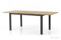 Lyon matbord teak 152-210x92 cm - svart