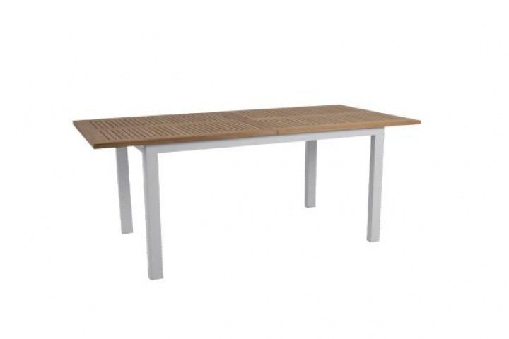 Lyon bord förlängningsbart 194-252x92 H76 cm - light grey/teak i gruppen Utemöbler / Bord / Matbord hos Sommarboden i Höllviken AB (4742-71)