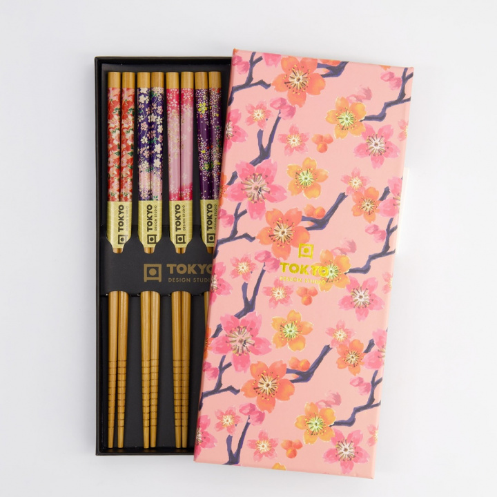 Sakura ätpinnar gift-set - multi i gruppen Inredning / Kök & Servering / Servering & Servetter hos Sommarboden i Höllviken AB (4811-TD)