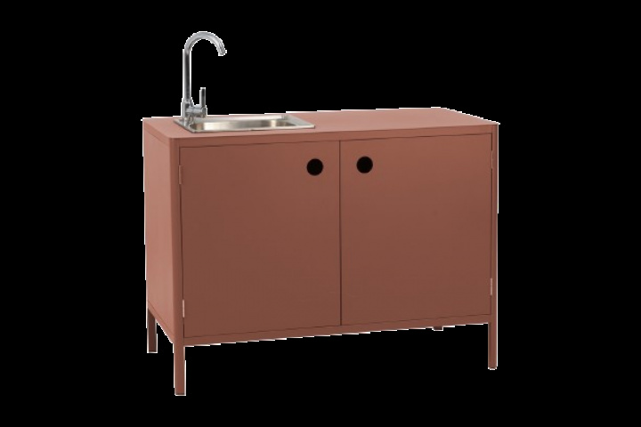 Kelia utekök m. vask och kran - zin red i gruppen Utemöbler / Tillbehör ute / Utekök hos Sommarboden i Höllviken AB (4903-48)