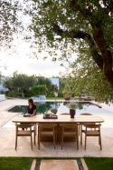 Mellow matbordsunderrede, oval - teak