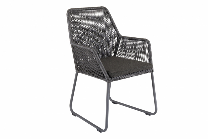 Midway karmstol KD - grå/nearly black dyna i gruppen Utemöbler / Fåtöljer & Stolar / Karmstolar hos Sommarboden i Höllviken AB (5032-8-72-81)