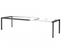Drop matbordsunderrede 200x100 cm med iläggskivor - lavagrå