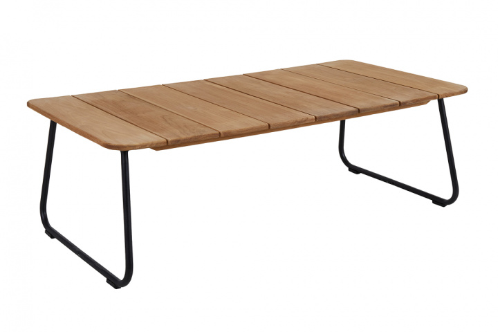 Nolli soffbord 140x70 H45 cm - svart/teak i gruppen Utemöbler / Bord / Soffbord & Sidobord hos Sommarboden i Höllviken AB (5156-8)