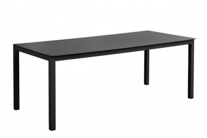 Rana matbord 200x90 H73 cm - svart/glas i gruppen Utemöbler / Material / Aluminiummöbler / Matbord - Aluminiummöbler hos Sommarboden i Höllviken AB (5186-80-81)
