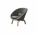 Peacock loungefåtölj - grey/light grey/teak