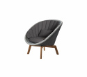 Peacock loungefåtölj - grey/light grey/teak