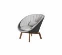 Peacock loungefåtölj - grey/light grey/teak