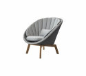 Peacock loungefåtölj - grey/light grey/teak