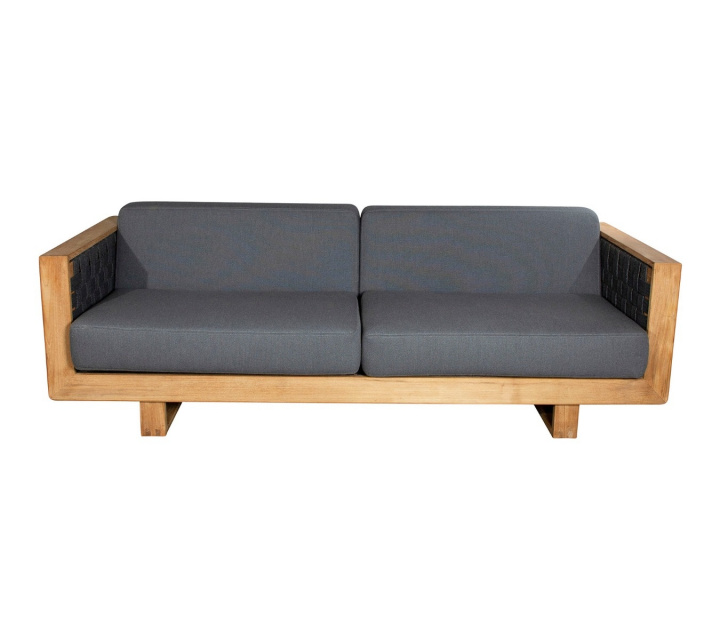 Angle 3-sits soffa m/teak underrede - dark grey i gruppen Utemöbler / Loungemöbler / Loungemoduler / 3-sits soffor - Loungemoduler hos Sommarboden i Höllviken AB (55010RODGAITGT)