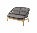 Strington 2-sits soffa m/teak underrede - dark grey