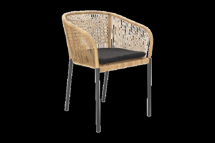 Delta karmstol - antracit/natur/teddy black i gruppen Utemöbler / Stolar & Trädgårdsstolar / Stolar med karm hos Sommarboden i Höllviken AB (5551-73-67-888)