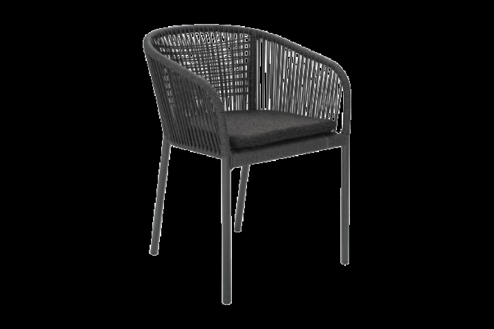 Delta karmstol - antracit/slate rope/teddy black dyna i gruppen Utemöbler / Stolar & Trädgårdsstolar / Stolar med karm hos Sommarboden i Höllviken AB (5551-73-757-888)