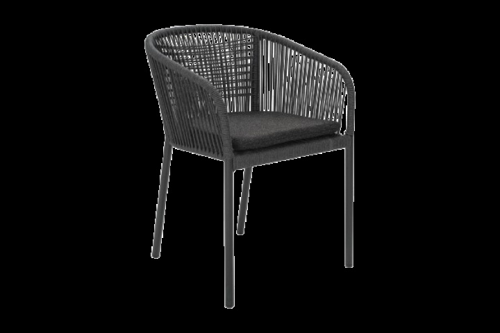 Delta karmstol - svart/slate rope/teddy black dyna i gruppen Utemöbler / Material / Aluminiummöbler / Stolar - Aluminiummöbler hos Sommarboden i Höllviken AB (5551-8-757-888)