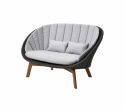 Peacock 2-sits soffa - dark grey/teak