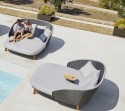Peacock daybed, inkl bord - grey/light grey/teak