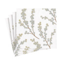 Berry Branches White & Silver servetter, 20-pack