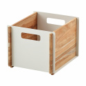 Box förvaringsbox - teak/white
