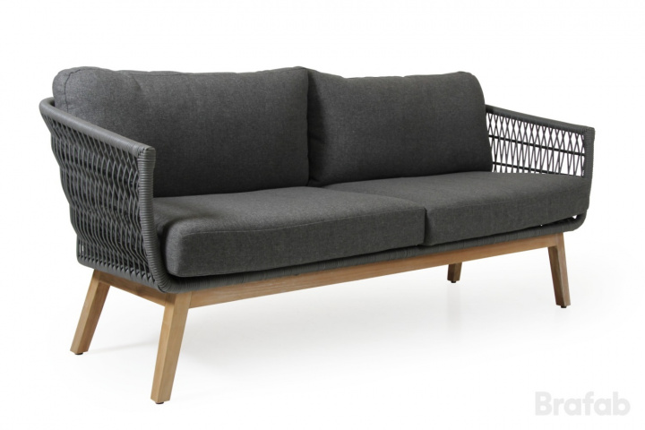 Kenton 3-sits soffa med dyna - grå i gruppen Utemöbler / Loungemöbler / Loungemoduler / 3-sits soffor - Loungemoduler hos Sommarboden i Höllviken AB (5853-07-73)