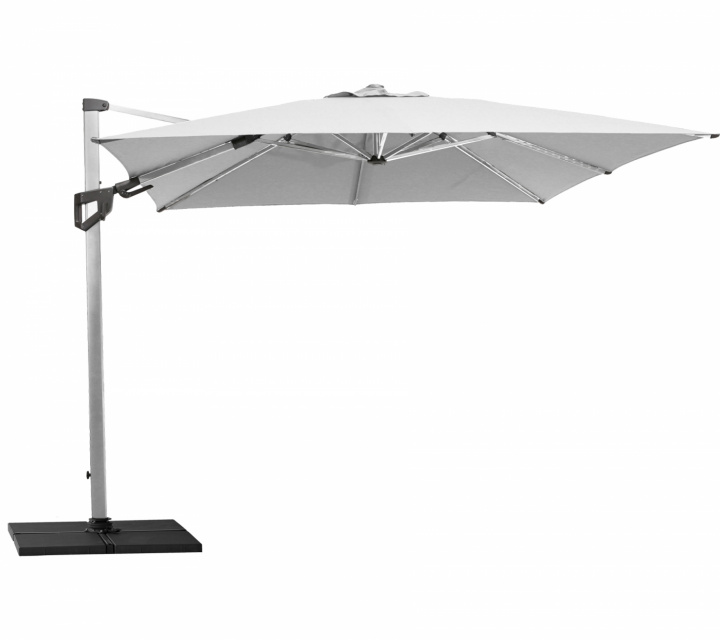 Hyde luxe tilt parasoll 3x3 m - silver mat anodiserat i gruppen Utemöbler / Solskydd / Parasoller hos Sommarboden i Höllviken AB (58MA3X3Y504)