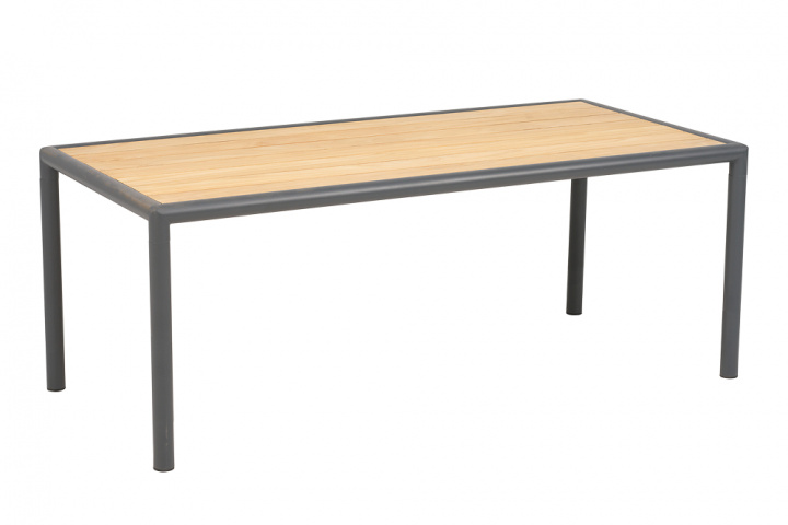Gordon soffbord 140x65 H55 cm - antracit/teak i gruppen Utemöbler / Loungemöbler / Loungemoduler / Soffbord & Sidobord - Loungemoduler hos Sommarboden i Höllviken AB (6296-73)