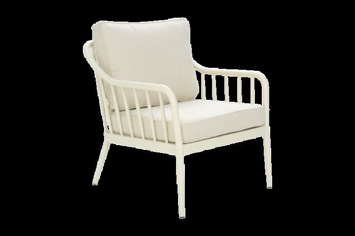 Coleville fåtölj - pearl white/dot beige dyna i gruppen Utemöbler / Loungemöbler / Loungemoduler / Fåtöljer - Loungemoduler hos Sommarboden i Höllviken AB (6911-58-215)
