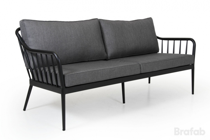 Coleville 3-sits soffa - svart med grå dyna i gruppen Utemöbler / Material / Aluminiummöbler / Lounge - Aluminiummöbler hos Sommarboden i Höllviken AB (6913-8-7)