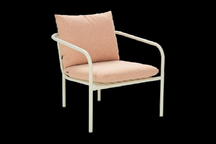 Bendt fåtölj - pearl white/teddy orange dyna i gruppen Utemöbler / Material / Aluminiummöbler / Lounge - Aluminiummöbler hos Sommarboden i Höllviken AB (6914-58-784)