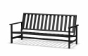 Soffa 3-sits aluminium - svart