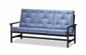 Soffa 3-sits aluminium - svart